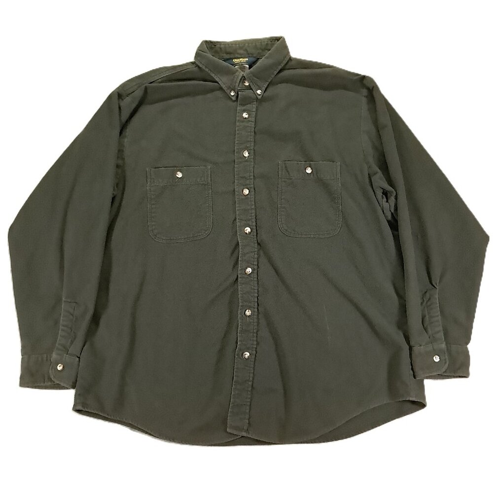 OshKosh Chamios Shirt Men XXLB 2XLB BIG Green Heavy Cotton Flannel Button Up